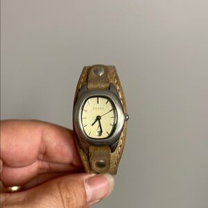 Fossil Leather Brown Tan Womens Watch Adjustable